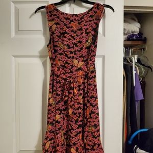 Elle sleeveless pink dress with butterflies size extra small